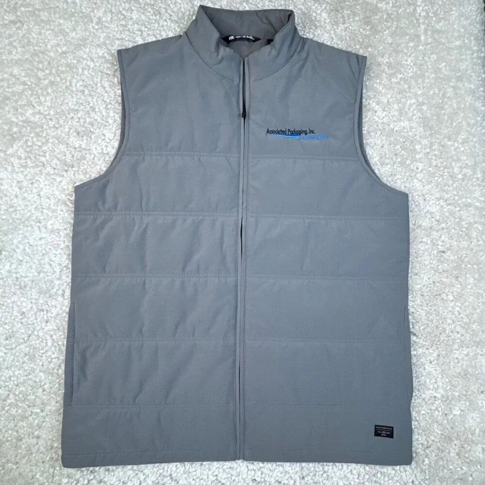 Travis Mathew Cold Bay Vest Embroidered Logo Gray
